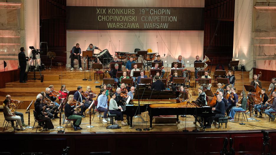 Przygotowania do koncertu inauguracyjnego Konkursu Chopinowskiego