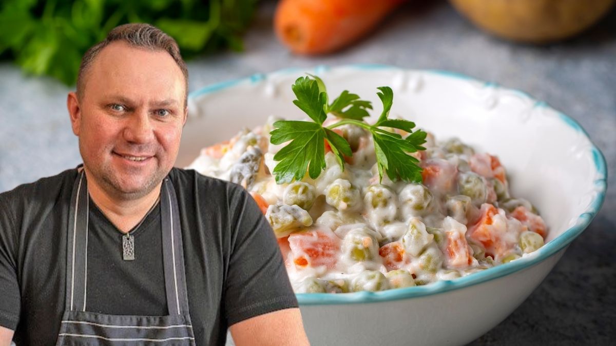 Znany kucharz dba o każdy składnik tradycyjnej sałatki