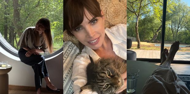 Agnieszka Dygant chwali się wnętrzem luksusowej chaty w samym środku lasu. "Aż dziwnie się robi od tej ciszy"