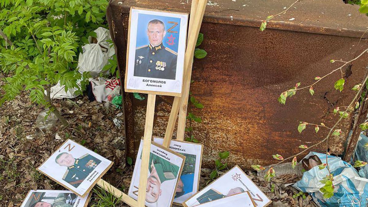 Portrety Rosjan poległych w II wojnie światowej zostały wyrzucone na śmietnik