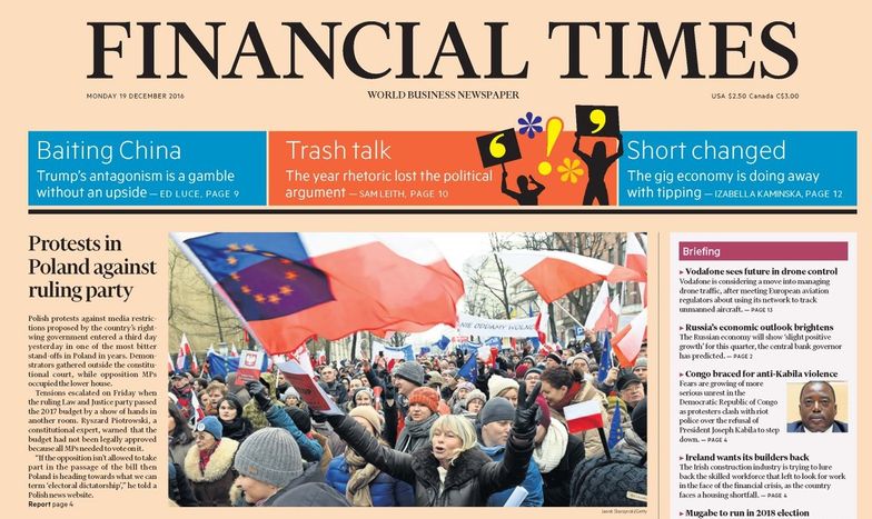 "Financial Times" o sytuacji w Polsce: budżet nie został przyjęty