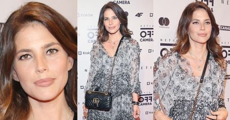 Weronika Rosati w zwiewnej sukience i z torebką Gucci
