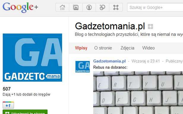 Gadżetomania w Google+