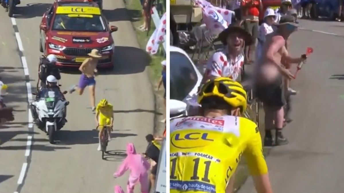 Eurosport Polska / skandaliczne zachowanie fanów podczas 15. etapu Tour de France