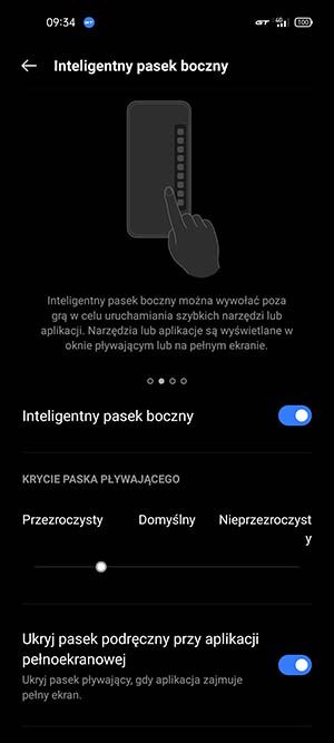 ustawienia paska bocznego