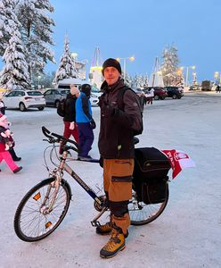 Dotarł rowerem do Rovaniemi. "Od zimna straciłem czucie w palcach u stóp"
