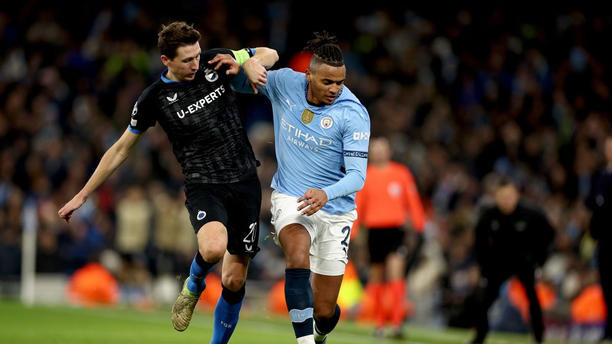 PAP/EPA / Na zdjęciu: mecz Manchester City - Club Brugge