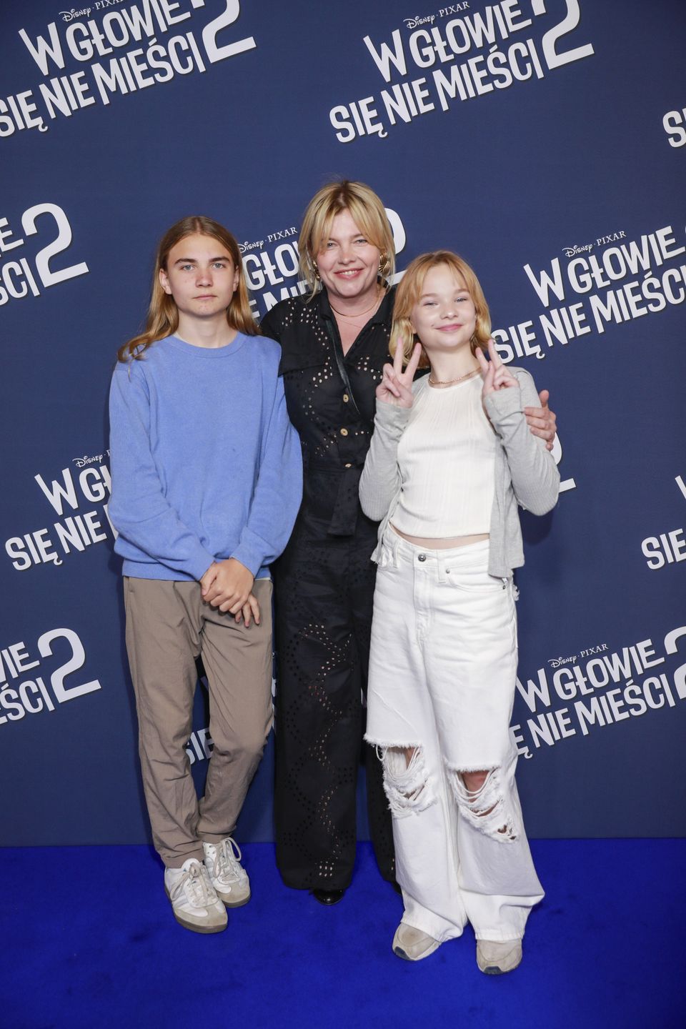 Ania Dąbrowska z synem i córką