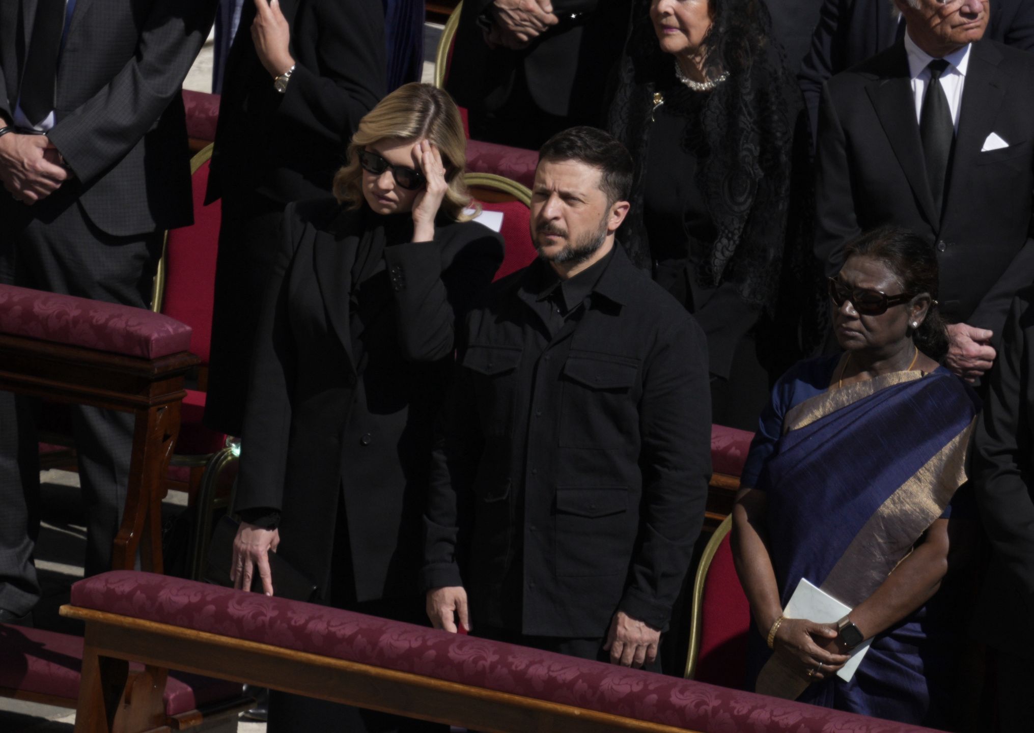 Wołodymyr Zełenski z żoną na pogrzebie papieża Franciszka