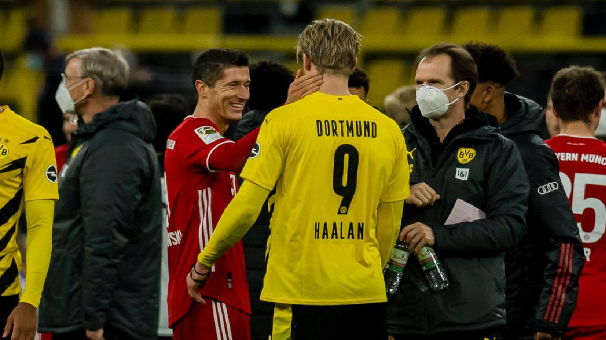 Zdjęcie okładkowe artykułu: Getty Images /  Alexandre Simoes/Borussia Dortmund / Na zdjęciu: Robert Lewandowski i Erling Haaland