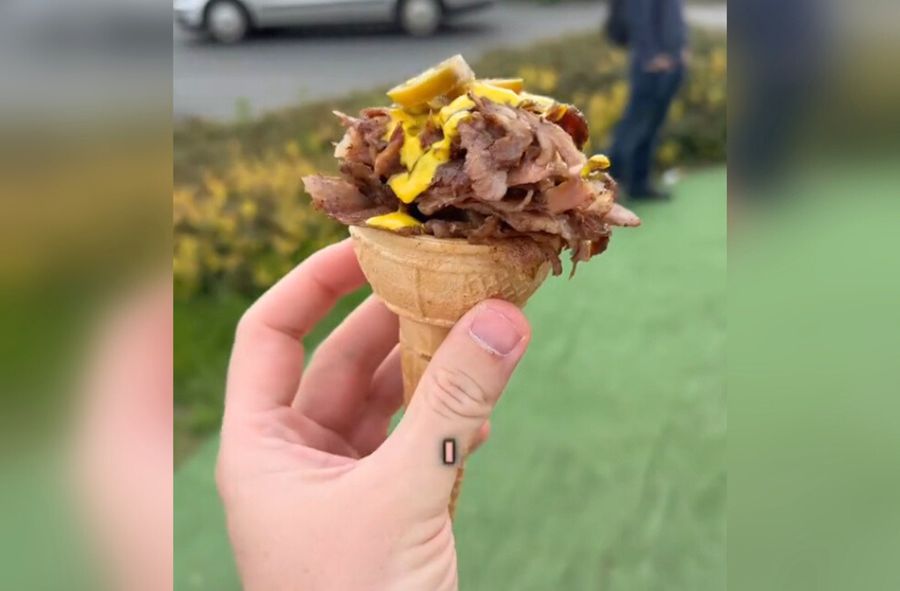 Kebab w lodowym rożku
