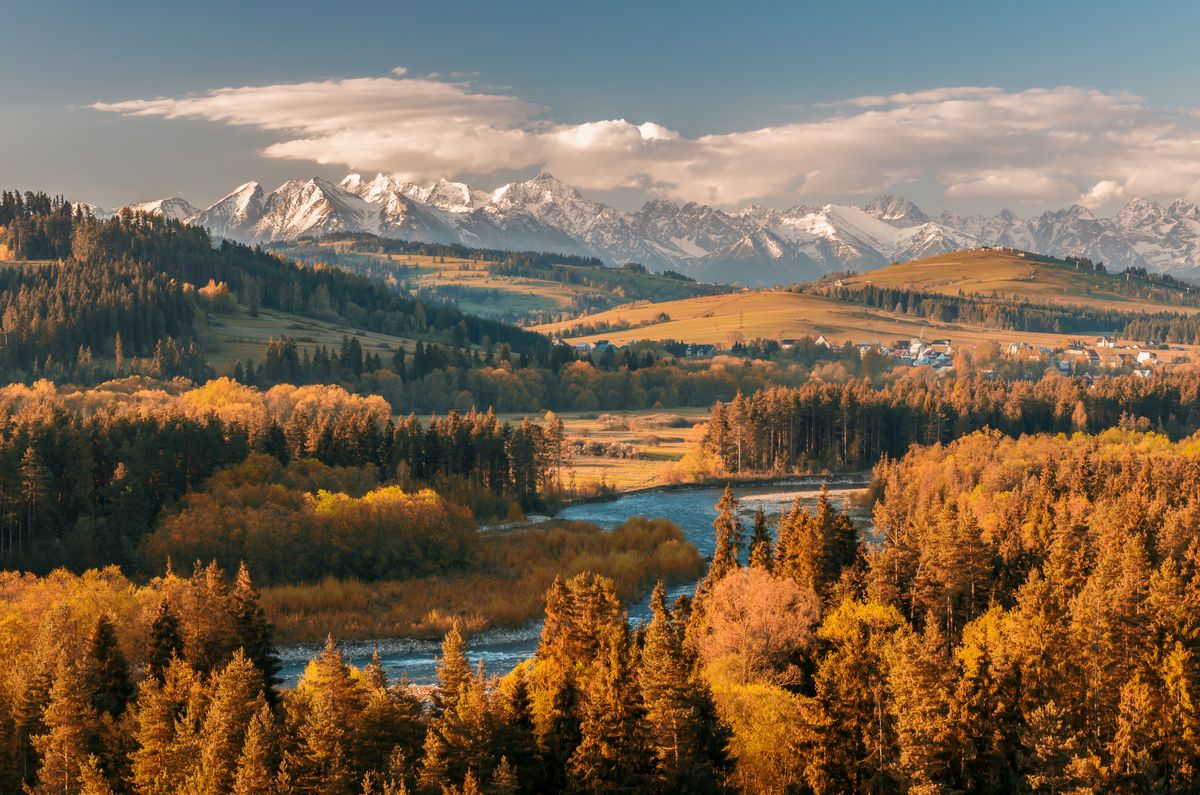 Jesienna panorama Tatr