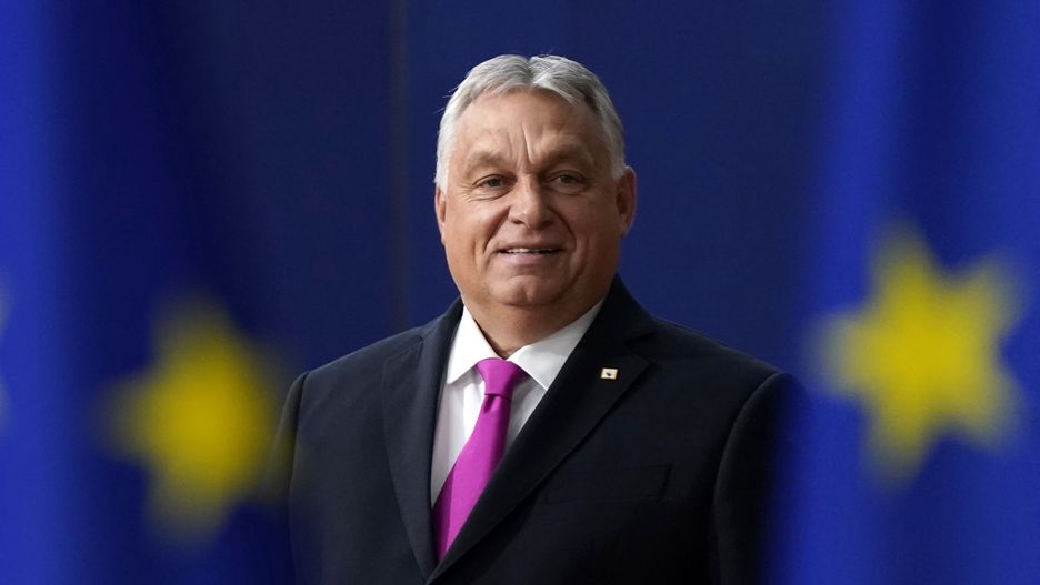 BRUSSELS, BELGIUM - OCTOBER 26:  Hungary's Prime Minister Viktor Orban arrives at EU Leaders Summit on October 26, 2023 in Brussels, Belgium. After days spent deliberating on the language in their statement in support of both Israel's right to defend as well as raising concern for Palestinian civilians in Gaza, the EU leaders are set to push for humanitarian aid corridors into besieged Gaza. On October 7, Hamas launched a deadly attack in southern Israel that sparked a retaliatory siege of Gaza. (Photo by Pier Marco Tacca/Getty Images)