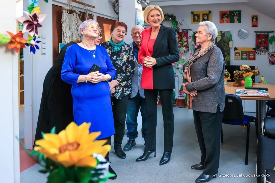 Agata Duda na spotkaniu z seniorami Instagram/pierwszadama_akd