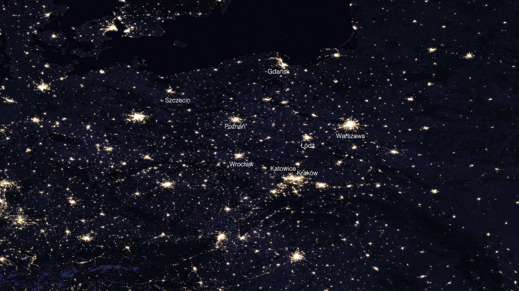 Nowe zdjęcia NASA pokazują piękno świateł na Ziemi. Zrobiliśmy również zbliżenie na Polskę 5