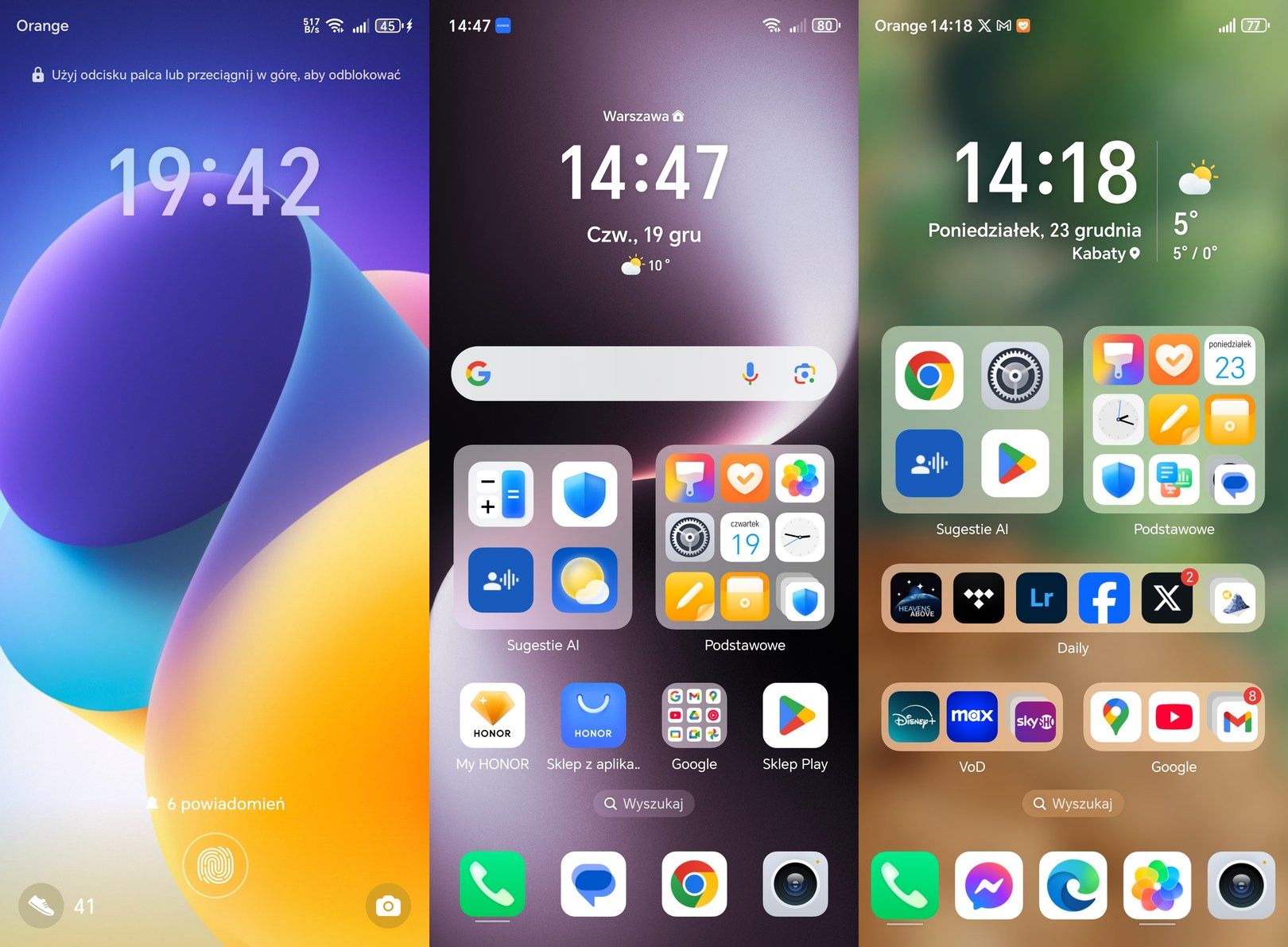 Ekrany Honor Magic7 Lite