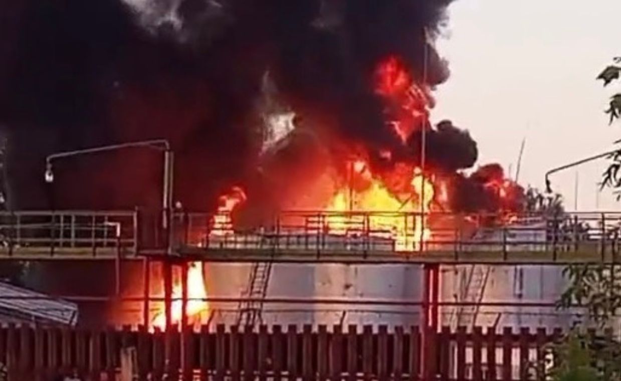 Russian fuel depot hit by Ukrainian drone attack, fire contained