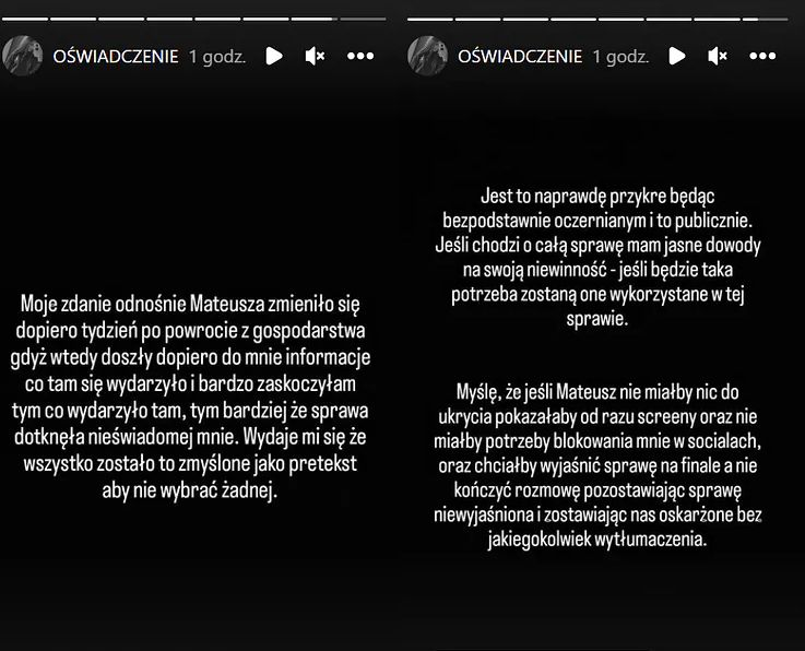 Oświadczenie Zuzy z "Rolnik szuka żony". Zarzuca Mateuszowi kłamstwo