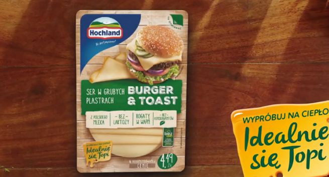 „Z całego sera kochamy burgery i tosty” w reklamach nowego sera żółtego Hochland (wideo)