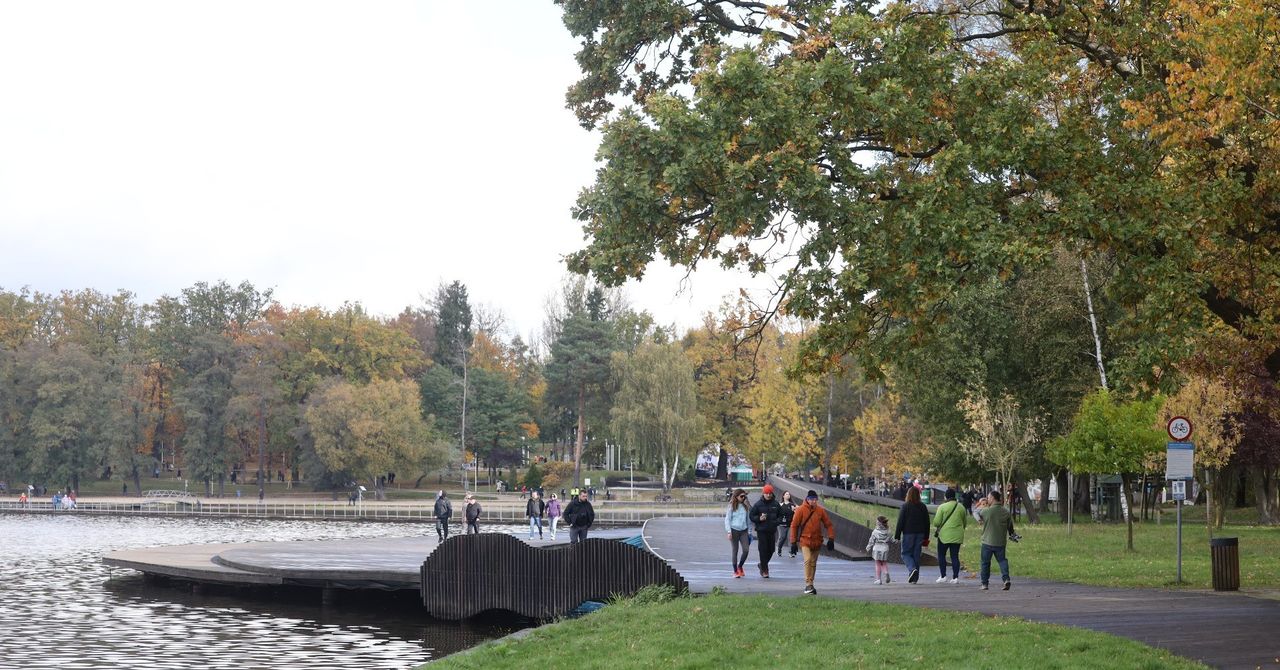 Tychy: Miasto jesienią. Spacer po tyskim molo to znakomity pomysł na niedzielny relaks. W jesiennym słońcu jest wyjątkowo atrakcyjny