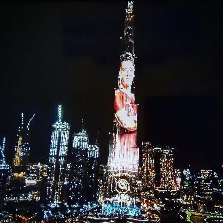 Anna Lewandowska pokazał hologram Roberta na Burj Khalifa