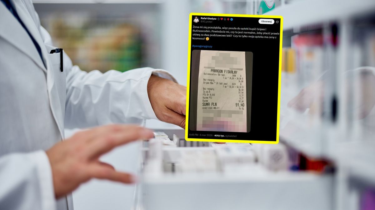 Pokazał paragon z apteki.