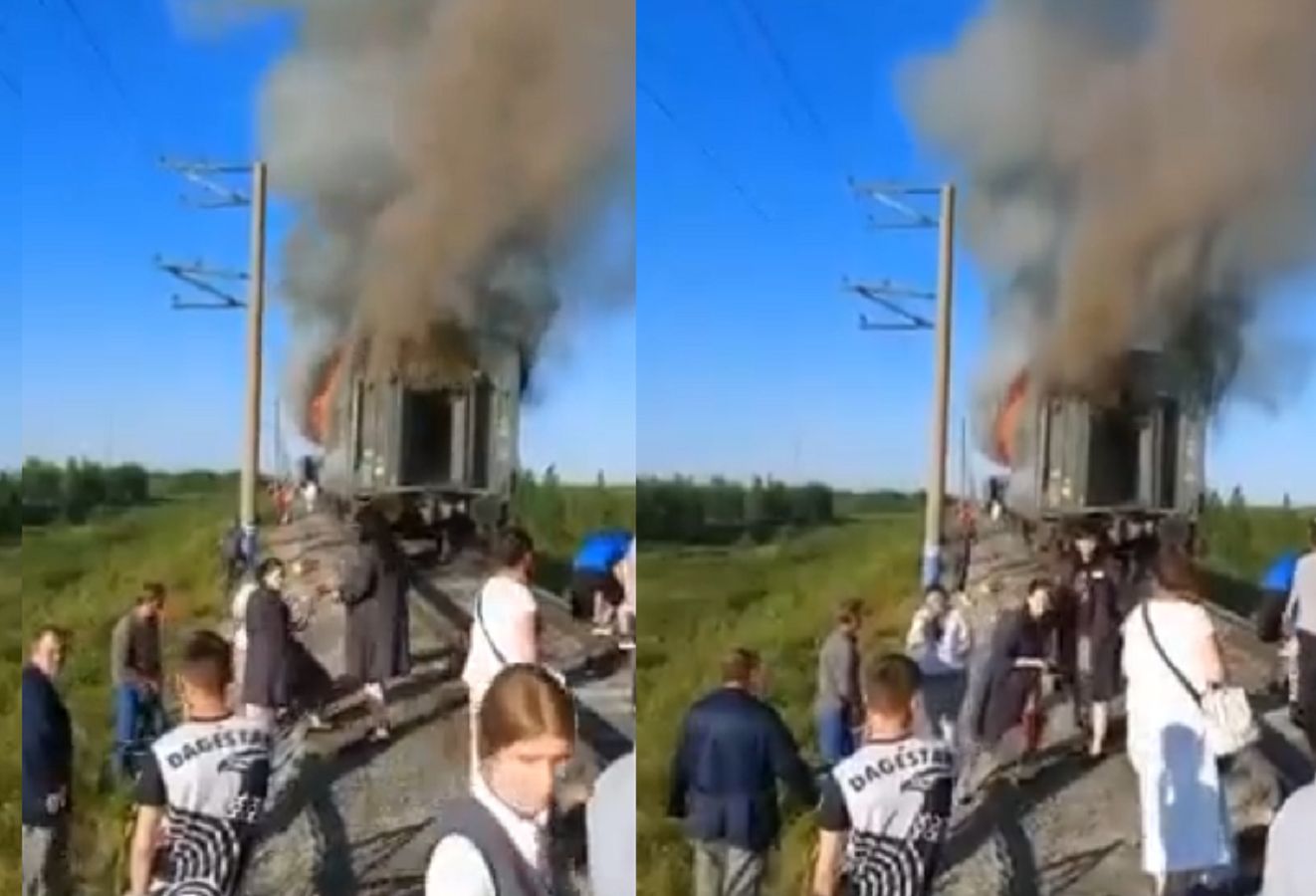Otro incendio en Rusia.  Tren de pasajeros – O2 fue incendiado