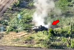 Potężna eksplozja rosyjskiego czołgu T-72B. Ukraińska artyleria pokazała moment ataku