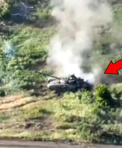 Potężna eksplozja rosyjskiego czołgu T-72B. Ukraińska artyleria pokazała moment ataku