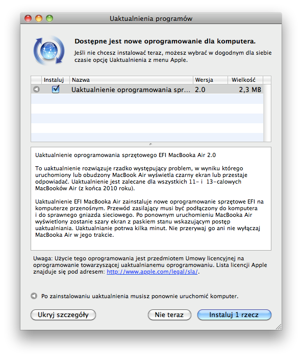 Czarny ekran w testowym MacBooku Air 13" - nowe EFI rozwiązało problem? 2