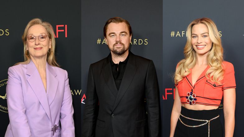 Tłum gwiazd krząta się na lunchu AFI 2024: Margot Robbie cała w Chanel, elegancki Leonardo DiCaprio i lawendowa Meryl Streep (ZDJĘCIA)