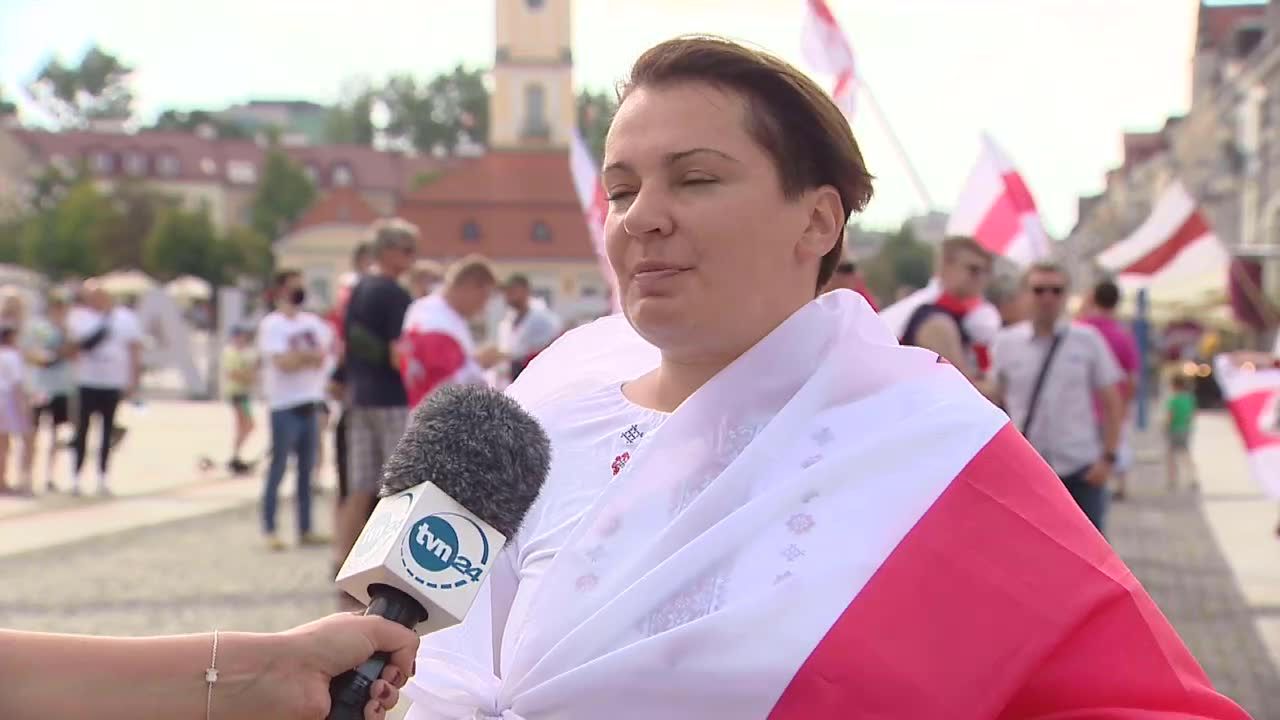 Marsz solidarności z Białorusią przeszedł ulicami Białegostoku