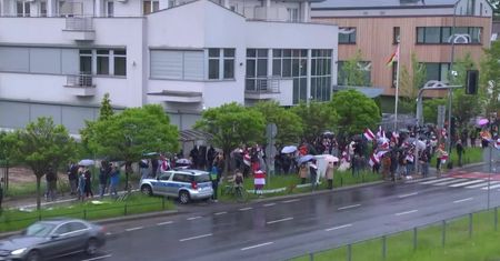 Manifestacja solidarności z więźniami politycznymi na Białorusi.