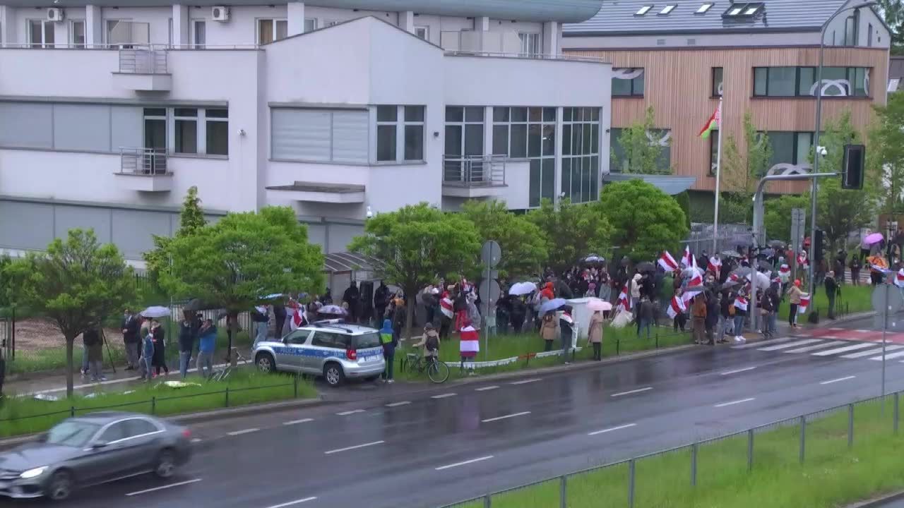 Manifestacja solidarności z więźniami politycznymi na Białorusi.