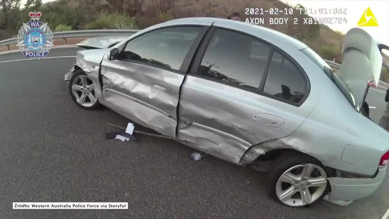 Chwile grozy na Australijskiej autostradzie