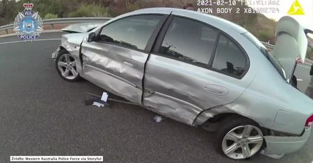 Chwile grozy na Australijskiej autostradzie