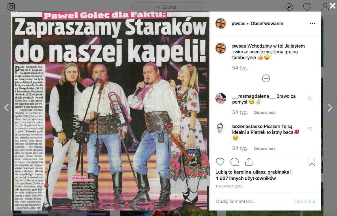 Piotr Woźniak-Starak na Instagramie odpowiadał na zaczepne artykuły