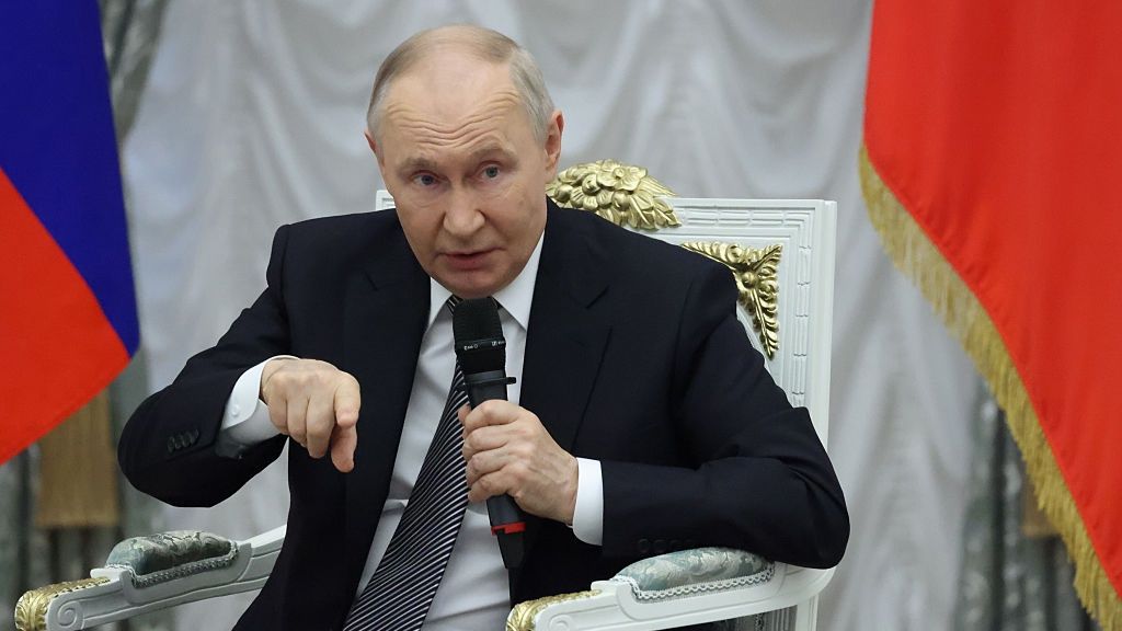 Russian President Vladimir Putin Receives 'Time Of Heroes' Veterans From Invasion Of Ukraine
MOSCOW, RUSSIA - MAY 22 Russian President Vladimir Putin speaks during his meeting with veterans of the military invasion of Ukraine, on May 22, 2026, in Moscow, Russia. Putin received veterans from the military invasion of Ukraine, who have participated in the "Time of Heroes," a special civil service training program. (Photo by Contributor/Getty Images)
Contributor