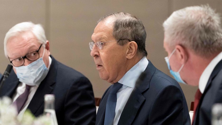 Temporary
Russian Foreign Minister Sergey Lavrov and Russian Deputy Foreign Minister Sergei Ryabkov (L) arrive for a meeting with US Secretary of State on January 21, 2022, in Geneva, Switzerland. - Washington and Moscow's top diplomats met in Geneva for high-stakes talks on Ukraine, but with little hope of a breakthrough that would ease fears of a Russian invasion. The talks between Blinken and Lavrov come just 11 days after their deputies met in Geneva and agreed to preserve dialogue amid Russia's build-up of tens of thousands of troops on Ukraine's border. (Photo by Alex Brandon / POOL / AFP)
ALEX BRANDON