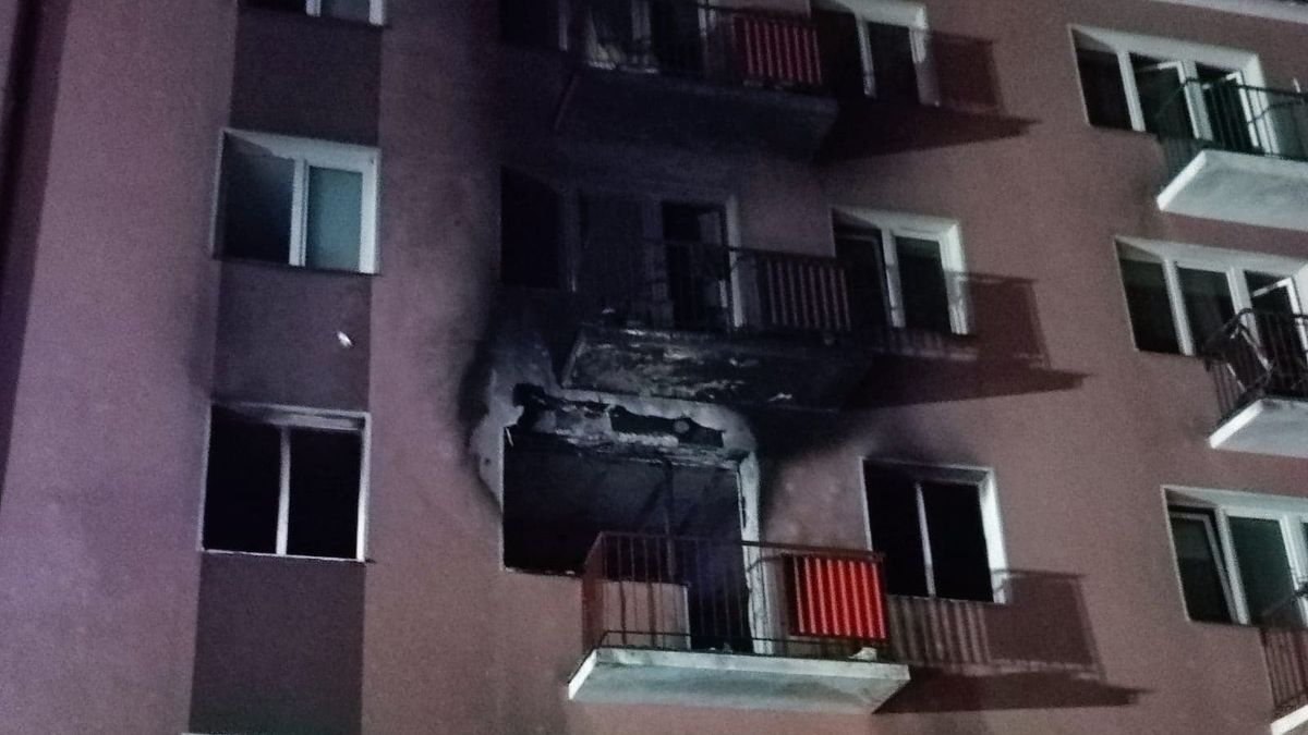 Nocny pożar mieszkania przy ul. Sokolej w Lublinie