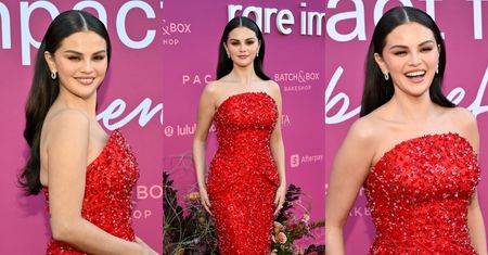 Roześmiana Selena Gomez zachwyca w rzeźbiarskiej kreacji od Prady podczas gali charytatywnej (ZDJĘCIA)