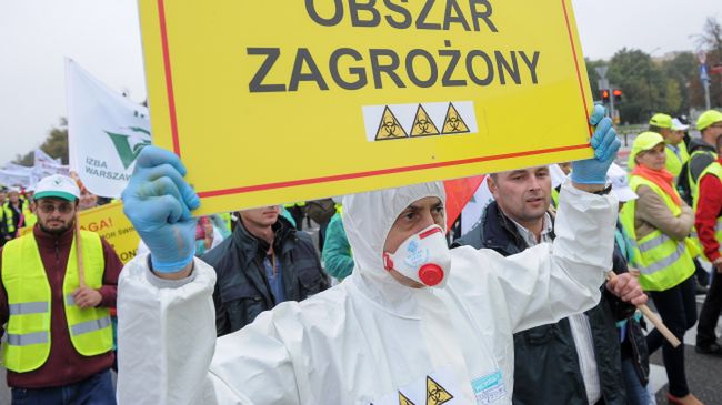 Protest pracowników inspekcji weterynaryjnej w Warszawie