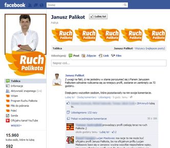 Kryzys Palikota. Niepłacenie faktur, ale na fałszywym fanpage'u