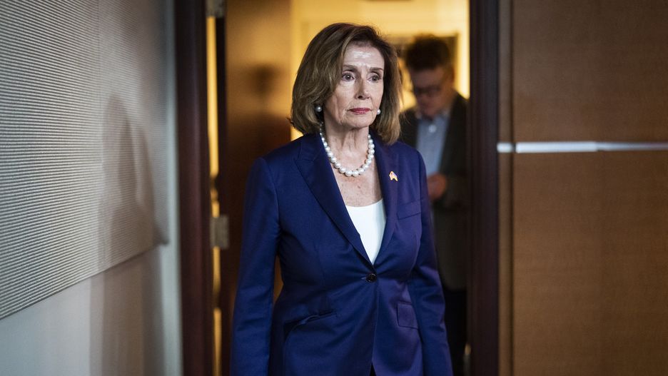 Washington, DC - July 29 : House Speaker Nancy Pelosi, D-Calif., arrives for her weekly press conference on Capitol Hill on Friday, July 29, 2022 in Washington, DC. (Photo by Jabin Botsford/The Washington Post via Getty Images)