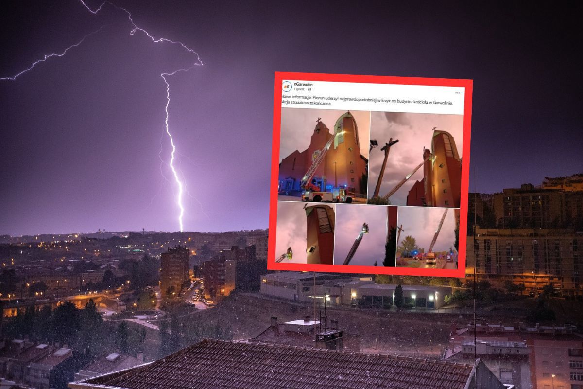 Chwile grozy w Garwolinie. W kościół uderzył piorun. Wybuchł pożar
