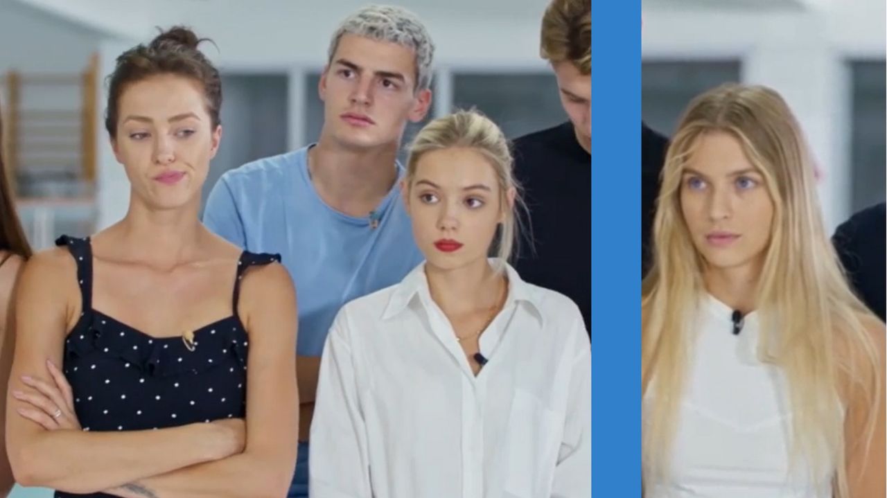 Uczestnicy programu "Top Model"  Karolina Kuczyńska po lewej, Patrycja po prawej