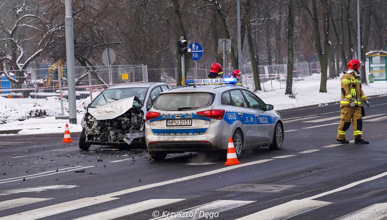 Wypadek z udziałem autobusu