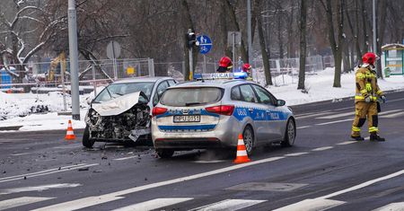 Wypadek z udziałem autobusu