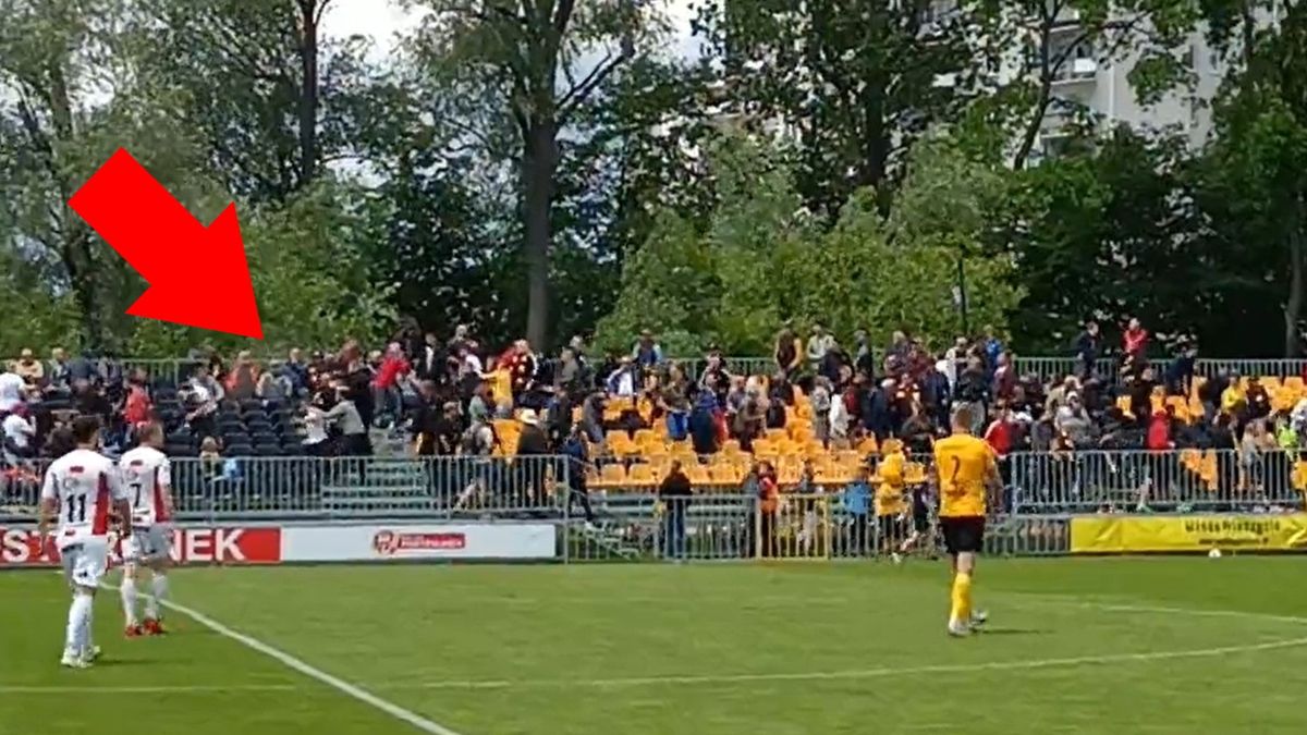 Twitter / Sport w Małopolsce / Na zdjęciu: awantura na stadionie Wieczystej