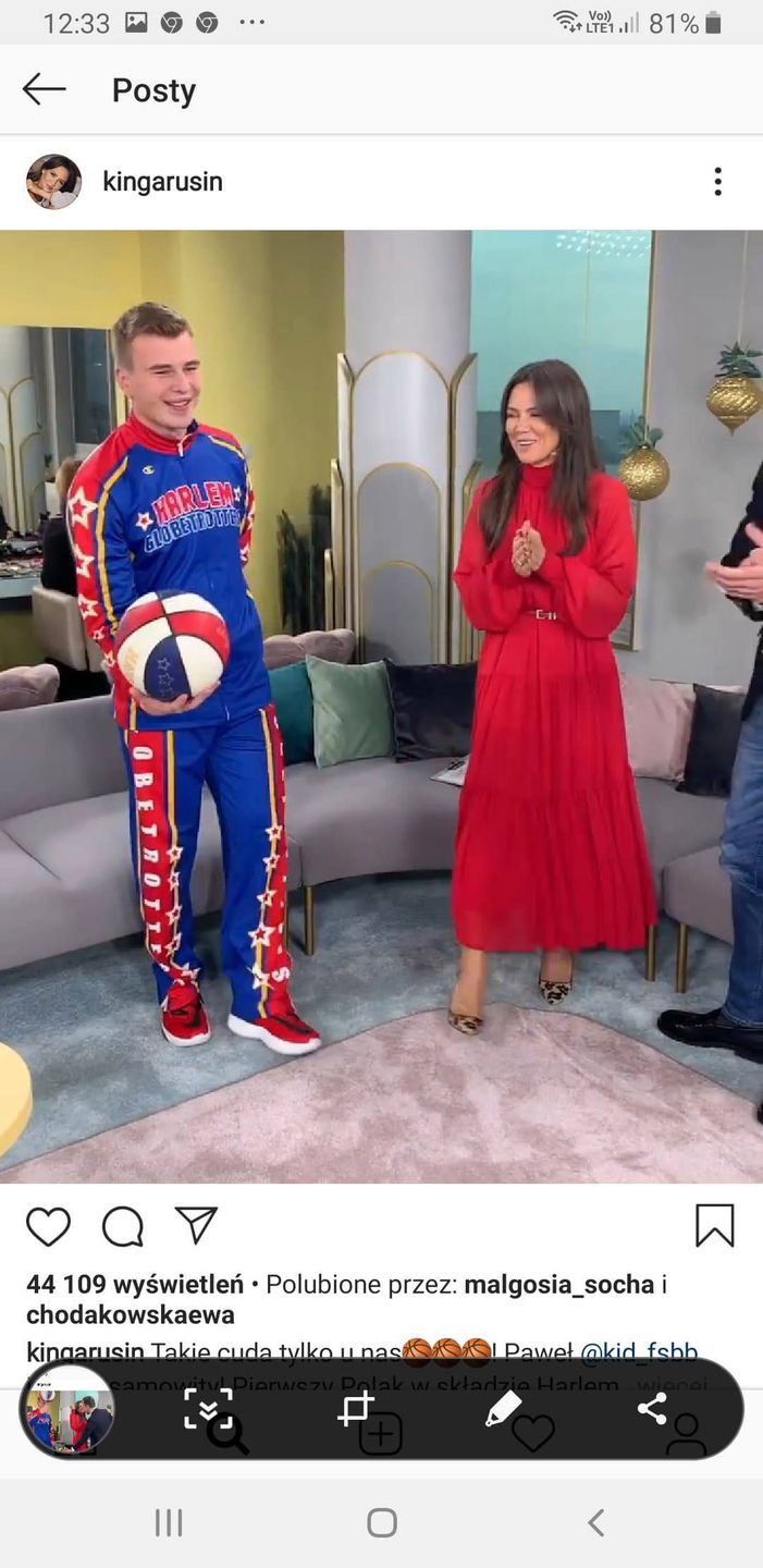 Kinga Rusin w czerwonej sukni w DDTVN